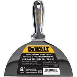 DEWALT 8" All Stainless Steel Joint Knife | One-Piece Premium Polished Metal Putty Blade | 2-408