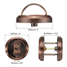 PATIKIL Stainless Steel Deadbolt Lock, Single Cylinder Dead Bolt Locks Modern Round Dead Lock for Exterior Keyed Front Entry Door Pick Resistant Security, Copper