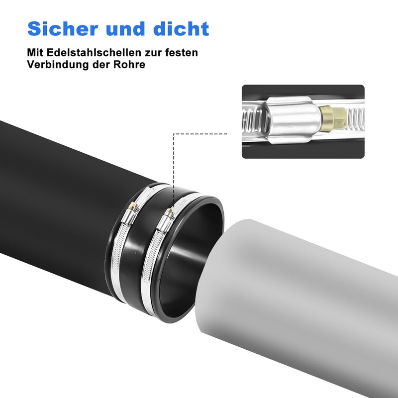 100 mm flexible rubber sleeve, rubber coupling with stainless steel