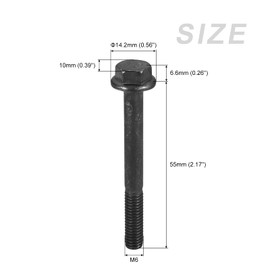 METALLIXITY Flanged Hex Head Bolts (M6x55mm) 5pcs, Hexagon Flange Bolt Half Thread Screw - for House Construction Hardware Fasteners