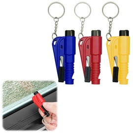 EBQOSK 3 in 1 3 Pack Emergency Window Breaker & Seatbelt Cutter & Distress Whistle, Compact Car Safety Tool with Belt Cutter & Impact Head, Essential for Roadside Emergencies