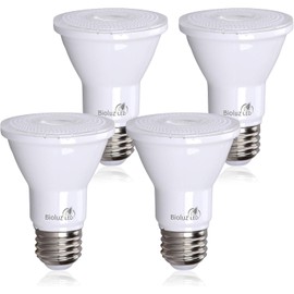 Bioluz LED 4 Pack PAR20 LED Bulbs 3000K Soft White Dimmable 50 Watt Equivalent Using 7W, Spot Light Bulb E26 Base 40 Degree Beam Angle UL Listed FCC RoHS Compliant