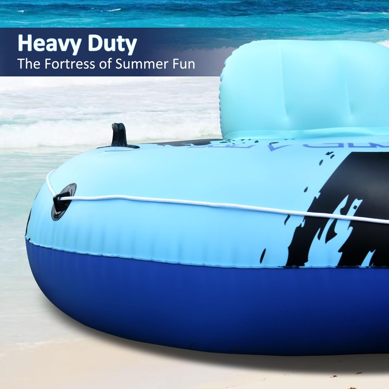 Heavy Duty Double River Tube, 2-Person Inflatable Floating Tube with