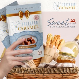 Southern Caramel Sea Salted Caramels, Rich, Buttery Caramel Candy with a Sprinkle of Coarse Sea Salt, Sweet & Salty, Handcrafted, No Corn Syrup, Gluten Free, Individually Wrapped Treats, 4 oz (Pack of 4)