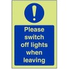 VSafety Glow In The Dark Please Switch Off Lights When