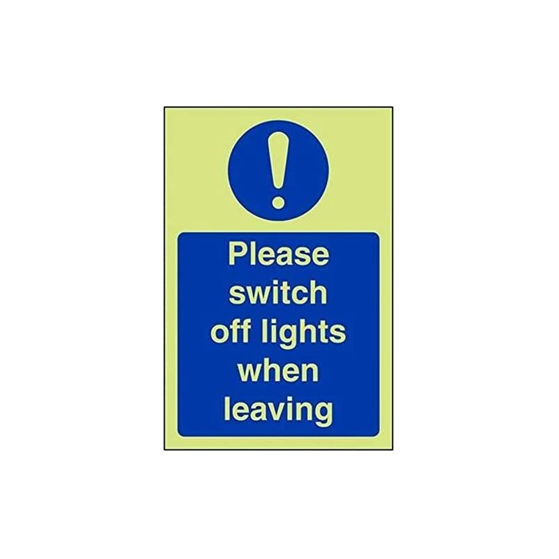 VSafety Glow In The Dark Please Switch Off Lights When