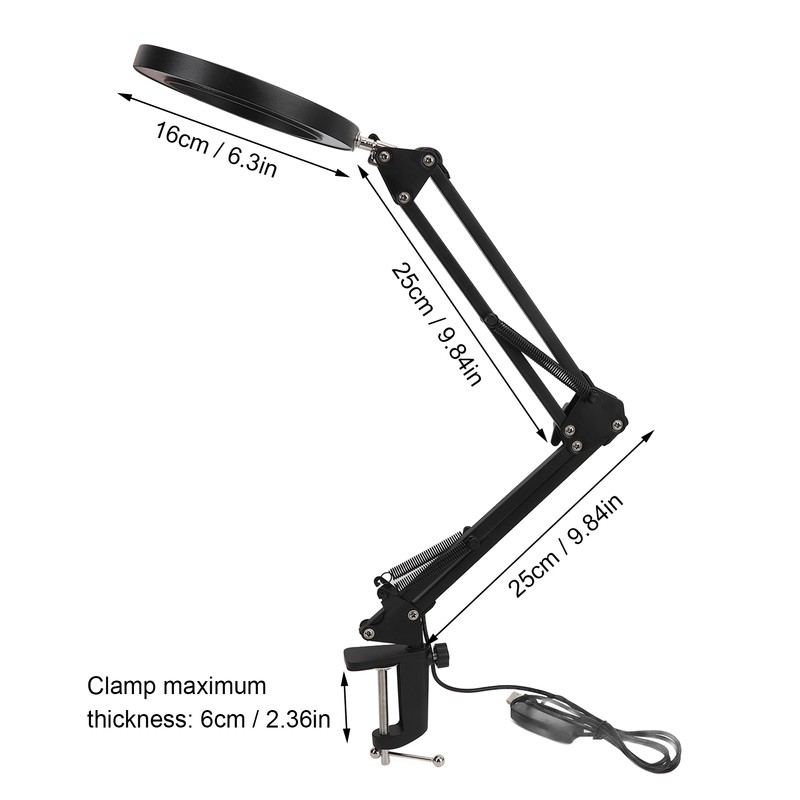 72 LED Magnifying Glass Light with Clamp Eye Protection 5X