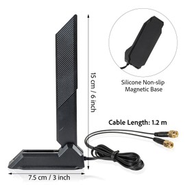 WiFi 6E Tri-Band 2.4GHz 5.8GHz 6GHz Magnetic Base WiFi 6 Antenna Aerial for PC Desktop Computer ASUS ROG Strix Gaming Motherboard WiFi 6 6E Router Range Extender Booster, Supaerial