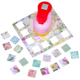 Craft Punch Stamp Frame Square Embossed Labor Saving Lever Type Paper Punch Handmade Card Label Making Scrapbooking School Crafts Parent-Child DIY for Ages 6+ (Corrugated Kraft Punch)