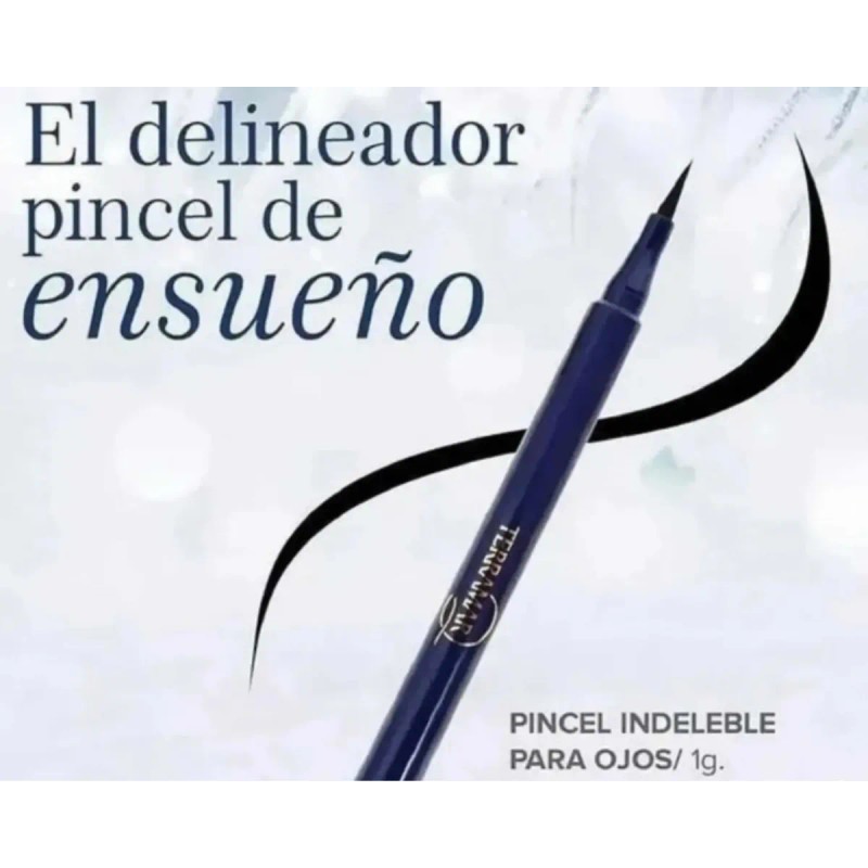Pincel Indeleble Para Ojos Terramar, Negro Mate, 1 Gr.
