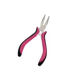 1 Pcs Hair Extension Pliers,3 Holes Plier For Micro Nano Ring Hair Extensions opener and Removal Tool，for Micro Link Styling/Professional Stylists (Pink-Black Handle)