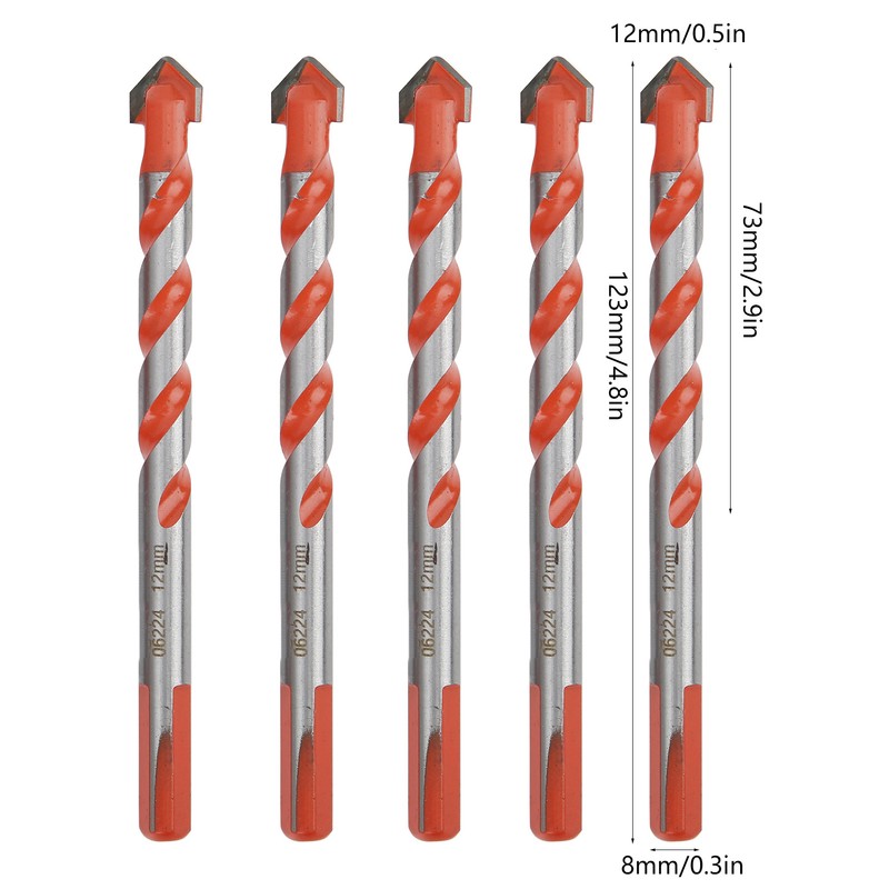 5Pcs Multifunctional Drill Bits Carbide Triangle Shank Electric Drilling Accessories