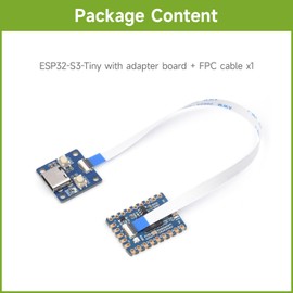 Waveshare ESP32-S3 Mini Development Board, Based On ESP32-S3FH4R2 Dual-Core Processor, 240MHz Running Frequency, Comes with Adapter Board and FPC Cable