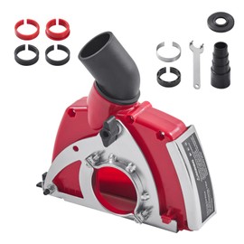 Happybuy Universal Angle Grinder Dust Shroud - 4-5 Inch Adjustable Cutting Depth Cover with Vacuum Adapter for Concrete, Wood & Stone (Not for Metal)