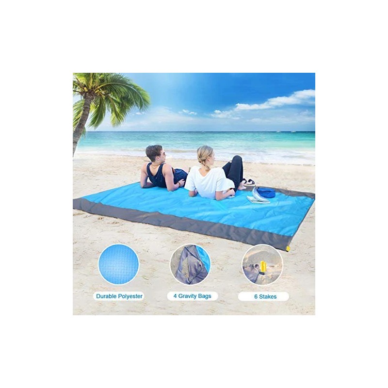 Aomais Sandproof Beach Blanket, Extra Large Oversized 10x8.4ft Beach Mat