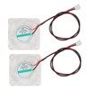2Pcs 3D Printer Cooling Fan LED Light Hydraulic Bearing Mini