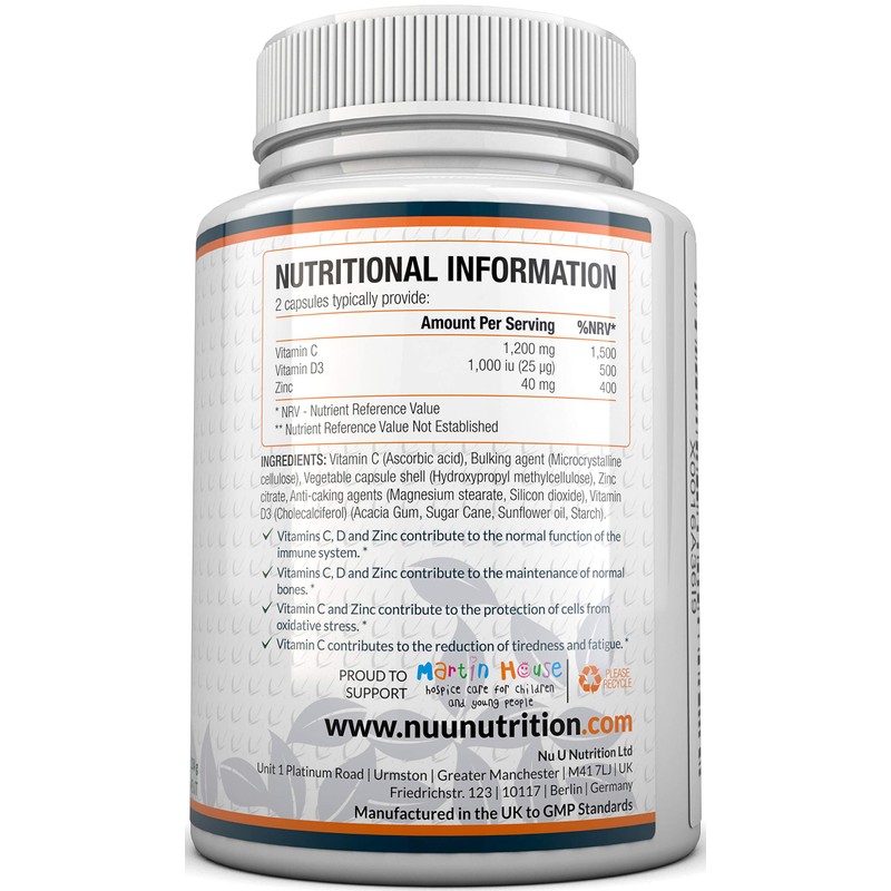 Immune Support - Vitamin C 1200mg and Zinc 40mg &