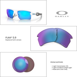 Oakley Original Flak 2.0 XL OO9188 PRIZM Sapphire Iridium REPLACEMENT Lenses + BUNDLE with Designer iWear Care Kit