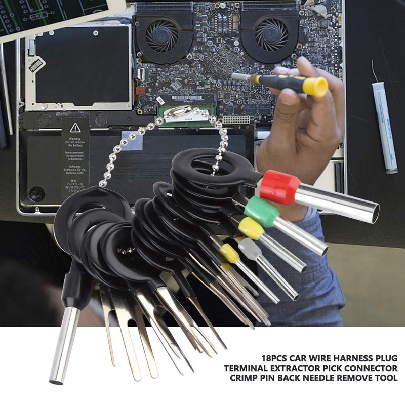 Auto Terminals Removal Tool Set, 18 Pieces Terminal Ejector Kit,