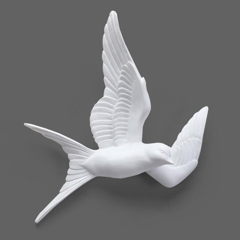 YARNOW Bird Figurine 3Pcs Resin Sparrows Swallows Dove White Decor