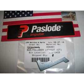 Paslode Part # 404451 BAR/FOLLOWER LOCKOUT (CT)