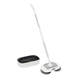 BANLICALI 40W Cordless Electric Mop with Cleaning Bucket and 4 Mopping Cloths, 90° Upright & 180° Rotating, Handheld Electric Spin Mop for Floor Cleaning, for Living Room Kitchen Bedroom Silver 150RPM