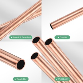 M METERXITY 3-Pack 300mm Copper Round Tube, 9mm OD 0.5mm Wall Thickness Copper Seamless Tubing for Construction/Machining/DIY Crafting, Metal Straight Pipe [0.35x0.02x12IN]