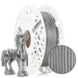 Pink 3D PLA Galaxy Filament 1.75 mm for 3D Printers | Printing Materials with Silver Glitter Biodegradable PLA 3D Printer Filament | Filament 3D Printing Materials | Brilliant Silver Spool 0.5 kg