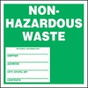 Accuform Signs MHZW11PSP Adhesive Coated Paper Hazardous Waste Label, Legend