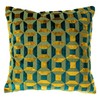 Paoletti Empire Cushion Cover, Teal/Gold, 45 x 45cm