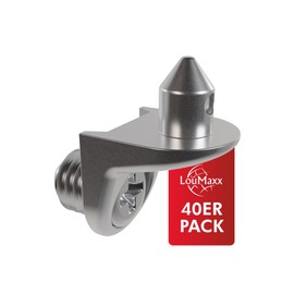 LouMaxx Angle Shelf Support with Pin and Screw | Set of 40 Shelf Support | Safety Shelf Support 5 mm | Shelf Holder Made of Zamak Nickel-Plated