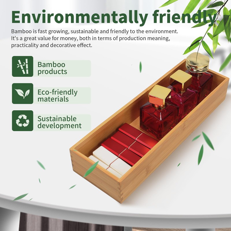 SYAOYI Bamboo Drawer Organizer - Kitchen Drawer Utensil Organizer Office