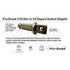 Pro-Graad 7/16 Hex to 1/2 Square Socket Adapter Drive Converter,