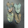 TEAMWILL Natural Yellow Labradorite Quartz Hand Carved Wing Crystal Reiki