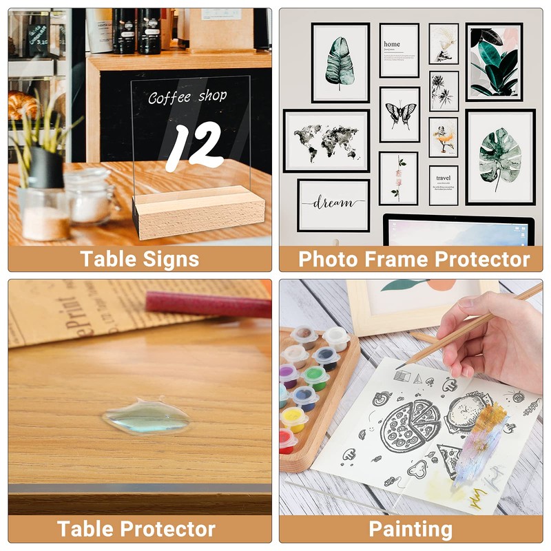 Enoin 8x12 Clear Acrylic Sheets - Plexiglass Sheets 1/8 Thick