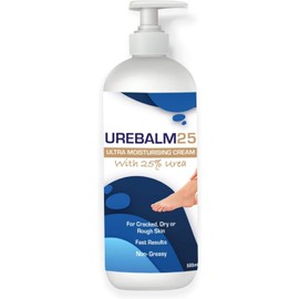 UREBALM25 Ultra Moisturising Cream with 25% Urea, 500mL Intensive Foot, Heel, Knee, Elbow & Hand Repair for Dry, Cracked Skin Callus Remover, Dead Skin & Cuticle Care, Keratolytic Barrier Cream