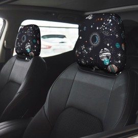 DITXIT Space Galaxy Constellation Universal Car Headrest Cover Soft Car Seat Head Rest Cover Accessories Protector Fabric Head Rest Coverings for SUV Cars Truck Auto - Set of 2