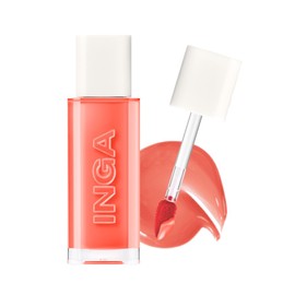 INGA Water Glow Lip Tint – [FLOW] | Hydrating, Glossy Korean Lip Tint with Sheer Color & Glass-Like Shine | Long-Lasting, Non-Sticky Korean Lip Stain