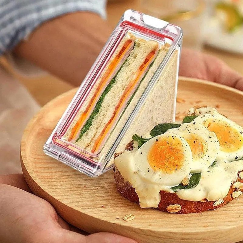 Triangle Sandwich Container Reusable,Triangle Sandwich Container,Portable Breakfast Sandwich Boxes,Washable Sandwich