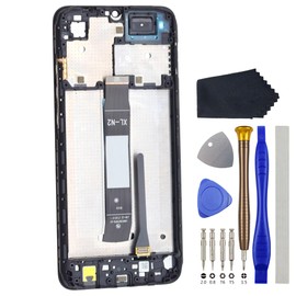 Full LCD Digitizer Touch Screen Assembly Replacement with Screen Frame for Xiaomi Redmi A1 A1+ A1 Plus Black Including Tool Kit