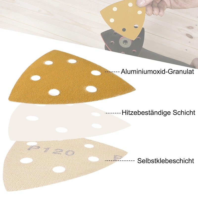 Shineboc Triangle Sandpaper Durable Underlay │ 50 Sheets │ 6