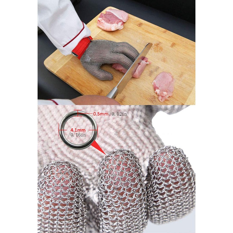 ThreeH Cut Resistant Gloves Stainless Steel Mesh Gloves for Butchers,Restaurant