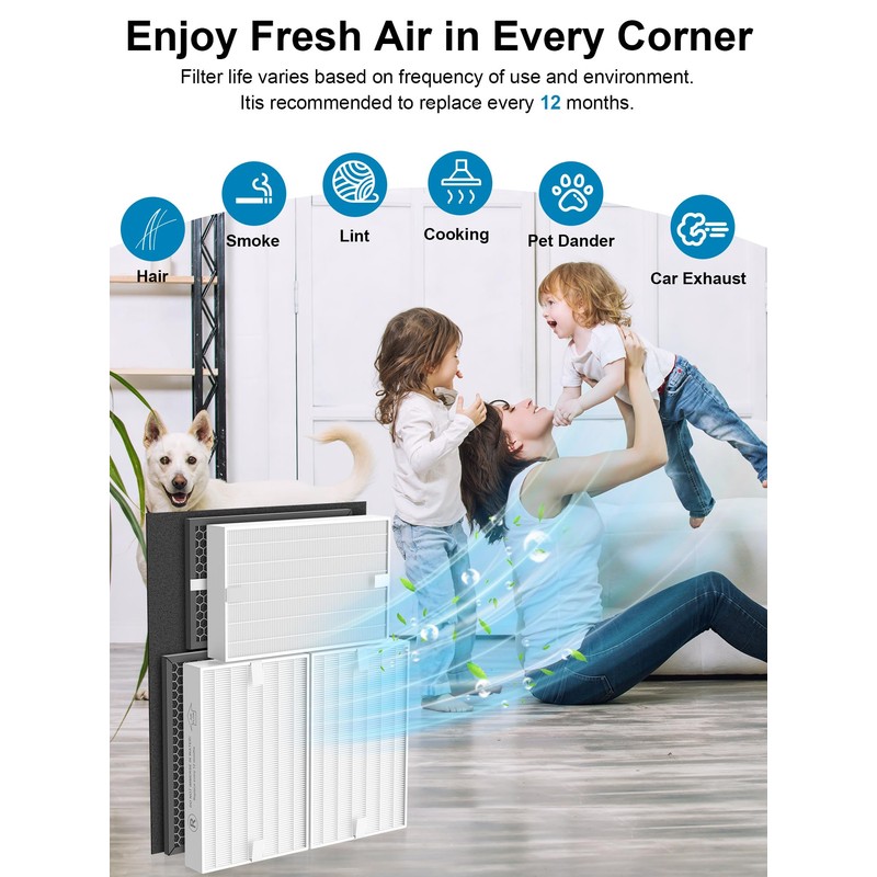 Ecofort HPA5300B Replacement Filter for Honeywell Air Purifiers, 13-Pack