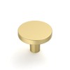 Amerdeco 10 Pack 1.3" (32mm) Brushed Gold Cabinet Knobs Modern