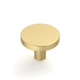Amerdeco 10 Pack 1.3" (32mm) Brushed Gold Cabinet Knobs Modern Drawer Knobs for Kitchen, Dresser, and Bathroom Cabinets