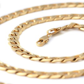 JOYMORE 14K Gold Plated Diamond Cut Miami Mens Cuban Link Chain Necklace Hip-Hop Gold Chain for Men Women 7mm 30inches 75cm