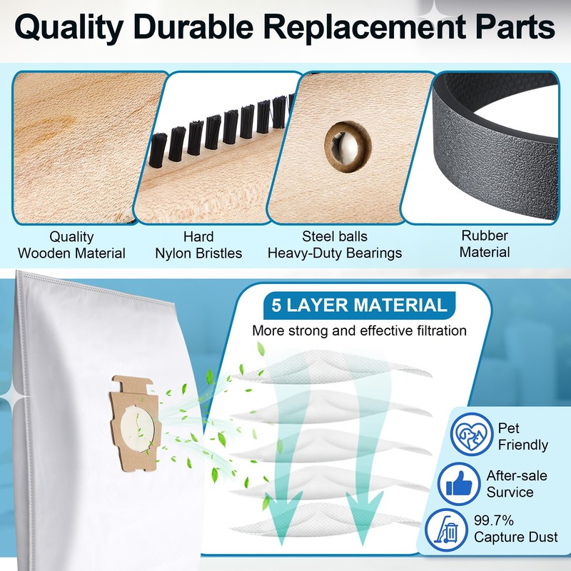 Ceoighe Vacuum Cleaner Brush Roll with 3 Pcs Belt &