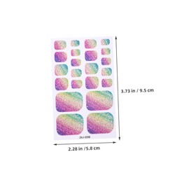 Beavorty 11pcs Rainbow Glitter Toenail Stickers Toe Nail Wraps with Eye Catching Gradient for Summer Fashion and Parties Easy DIY Application Sparkling Glitter Effect