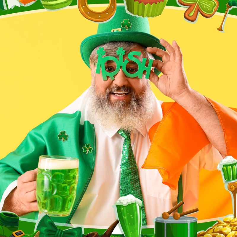 Hoteam 240 Pcs St. Patrick's Day Clover Pins Bulk Green