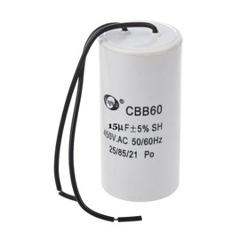 CBB60 Condensador de arranque de motor CA 450 V 15 uF con 2 cables de conexión, envío desde EE. UU